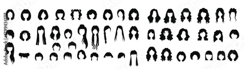 Collection of Womens Hairstyles vector illustration