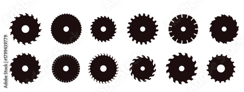 circular saw blade silhouettes