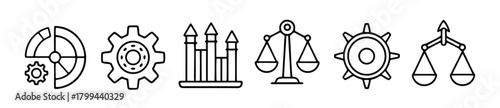  collection of business and legal icons silhouette isolated