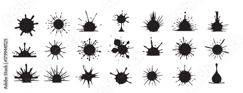 Collection of Ink Blot and Splash Vector Illustrations