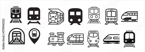  collection of train symbol illustration icons