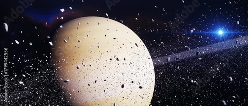 Spectacular saturn with its ring system in the vast expanse of space scene