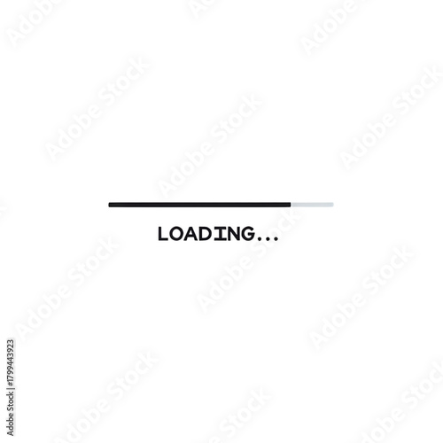 Minimalist loading bar indicates progress and waiting