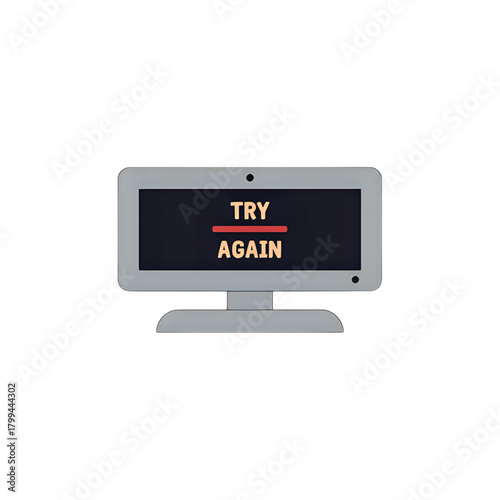 Computer screen shows try again message