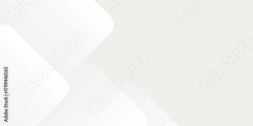 3D white geometric abstract background overlap layer on bright space with rounded rhomb effect decoration