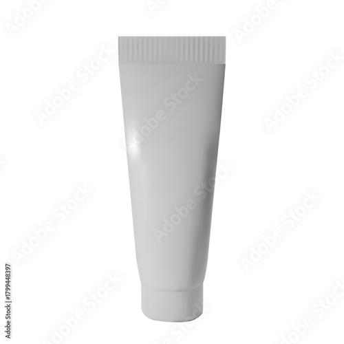 Professional blank tube mockup for hand cream, toothpaste or lip gloss. Realistic vector presentation with cap. Isolated on white background for easy design placement.