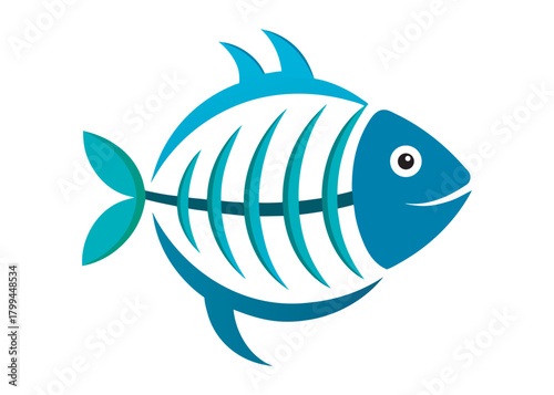 fish bone logo silhouette vector illustration, fish skeleton logo icon silhouette, fishbone silhouette swimming vector illustration, skeleton of fish vector silhouette logo design on white background