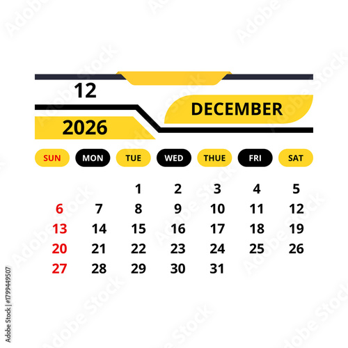 2026 modern calendar set