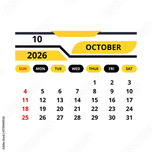 2026 modern calendar set