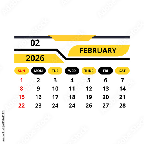 2026 modern calendar set