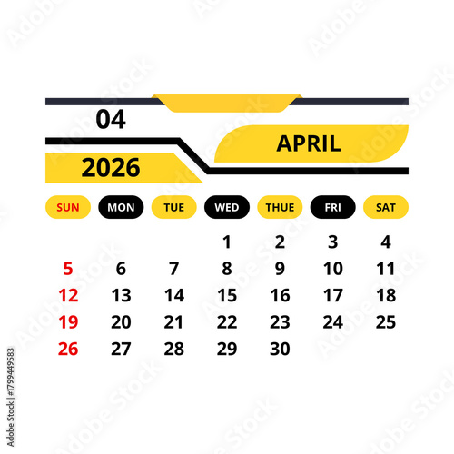 2026 modern calendar set