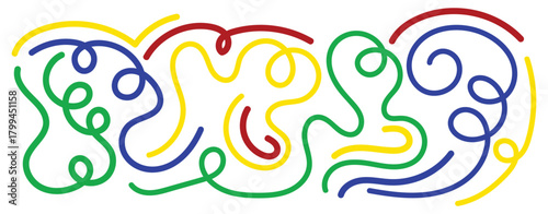 Colorful Abstract Curvy Line Pattern – Rainbow Gradient Swirl Background Design