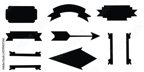 Minimal black shapes for Typography 