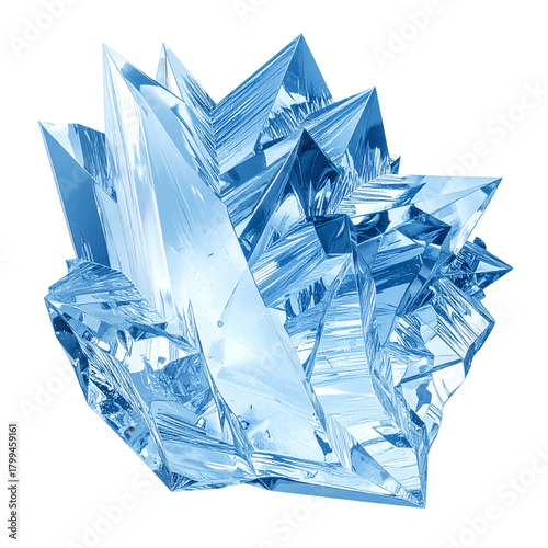 Blue Ice Shard Crystal Fragment High-Resolution PNG