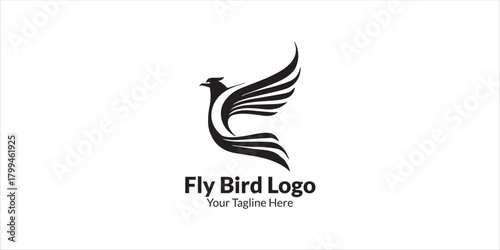 Vector Fly Bird Logo Design fully editable high quality