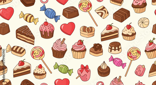 Delicious sweets and treats assortment a colorful and tempting array.