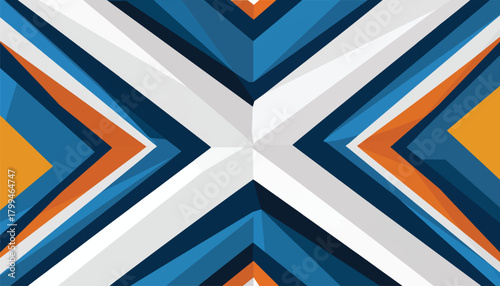 Vector consists of abstract polygon shapes and block colors.