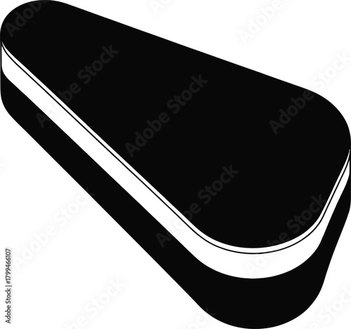 Pinball flipper graphic vector illustration. black and white stylized game component for arcade concepts, retro gaming, and user interface design elements.