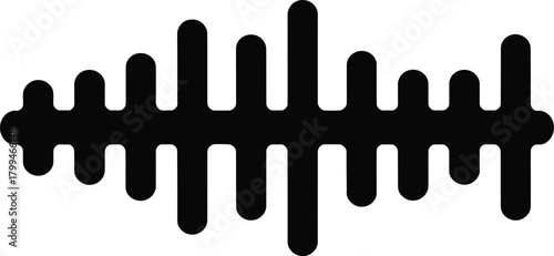 Digital audio waveform graphic showing dynamic sound frequency, ideal for music visualizers, voice analysis, or abstract data representation in tech interface designs.