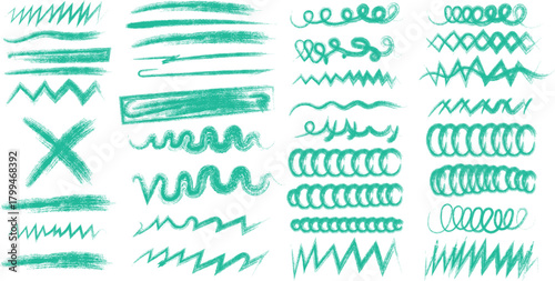 Colorful sketched style brush strokes abstract line art design