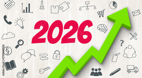 Photos Ascending arrow with icons - 2026