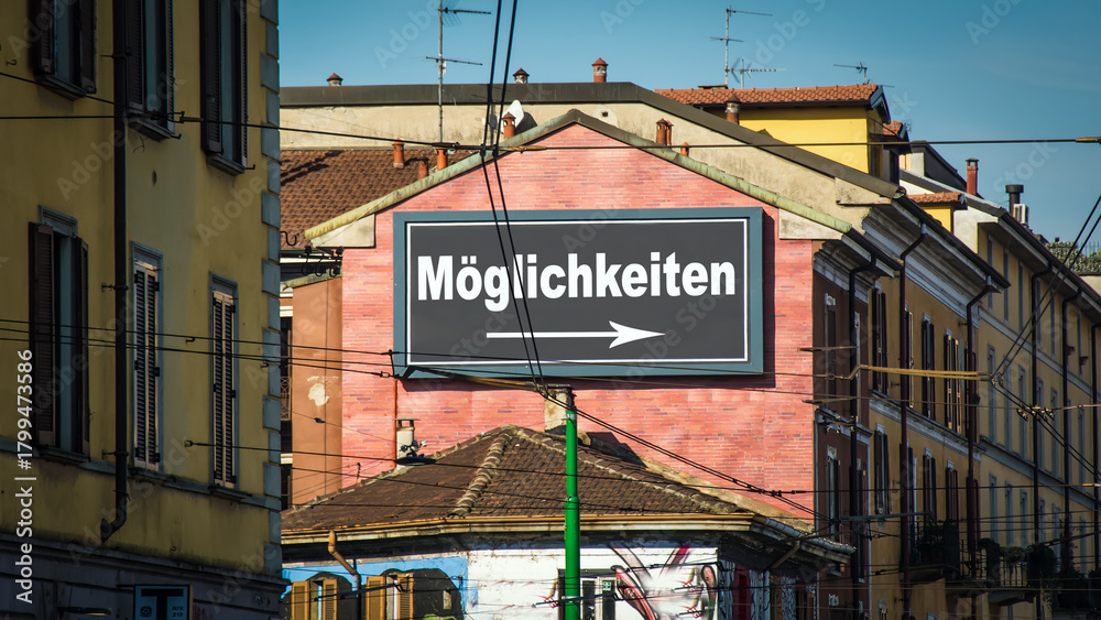 Fototapeta premium Signposts the direct way to Possibilities