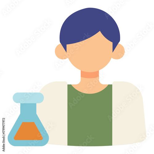 male scientist flat icon