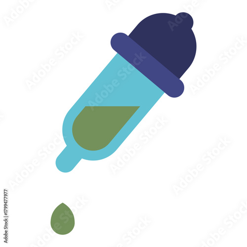 glass pipette liquid drop flat icon