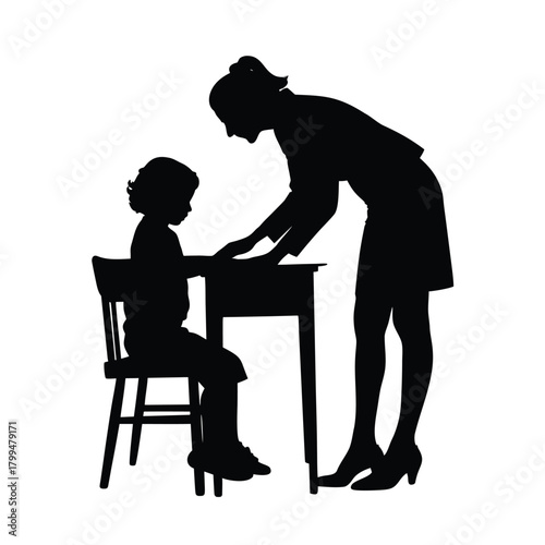 Three Sisters Together Back View Silhouette Vector Illustration