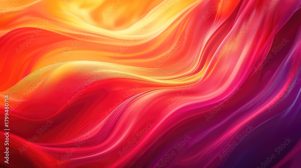 Fototapeta premium Abstract flowing waves creating vibrant color gradient background