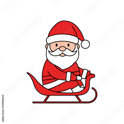 Santa Claus icon riding sleigh