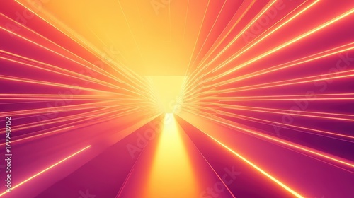 Fototapeta Naklejka Na Ścianę i Meble -  Digital abstract tunnel creating speed light effect