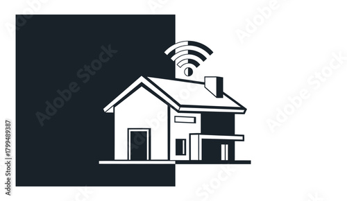 Smart home automation system icon isolated on, representing modern living and technology integration