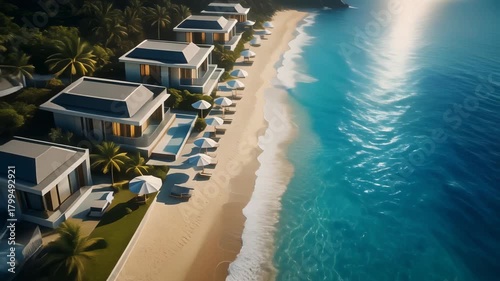 Luxury Beachfront Villas with Infinity Pools on a Tropical White Sand Beach island