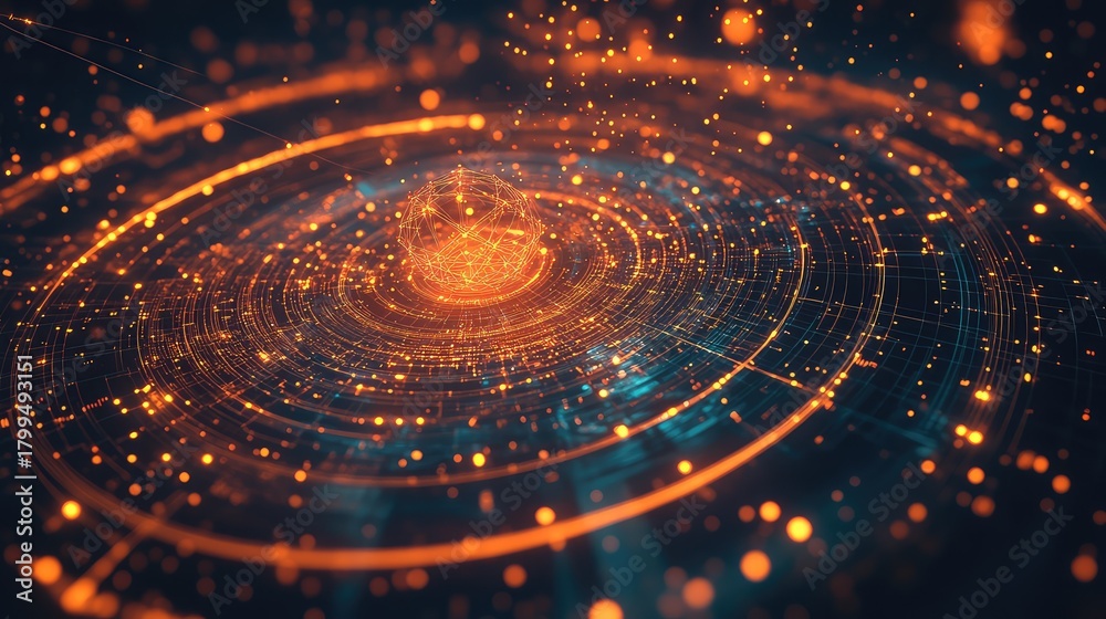 Obraz premium Global network connecting big data with digital technology