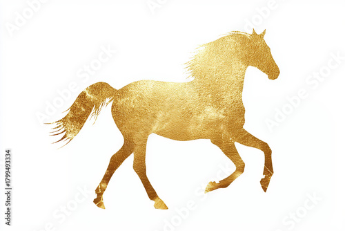 金の馬のシルエット