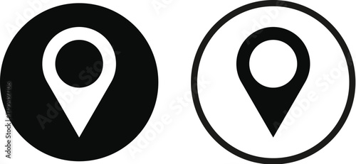 Flat Location Pin Icon in Solid Circle
