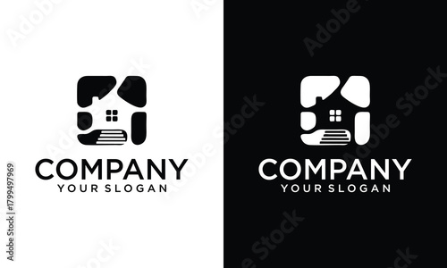 Creative Stone House Vector Illustration Logo Design With Simple Concept.