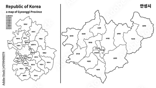 경기도 안성시 지도 / Anseong City Map, Gyeonggi-do, South Korea