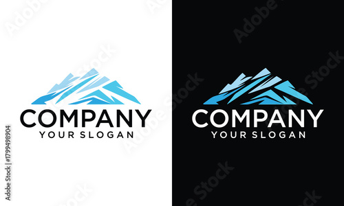 Iceberg, Mountain Ice, Antarctica, Everest logo vector illustration. For Adventure, Outdoor, Hiking, Climbing, Expedition club community logo.Vector graphics