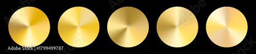 Gradient swatch collection in rich gold tones. Glossy plate finish and golden light create a stylish metallic gold gradient effect.