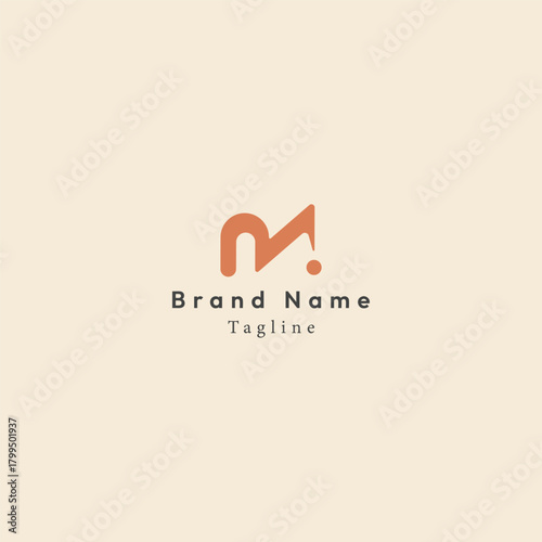 Abstract "M" Lettermark Logo with Dot 