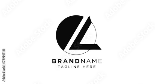 Elegant minimalisic logo design with circle and letter L for brand identity and corporate