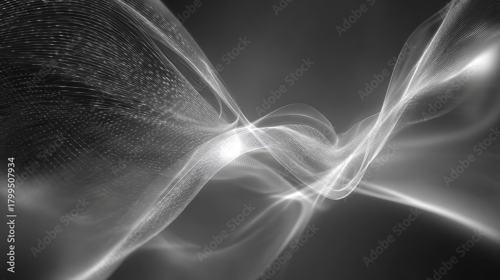 Naklejka premium Abstract flowing waves creating a digital sound background