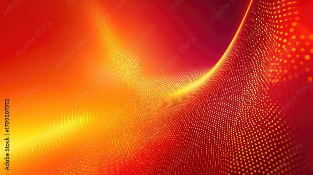 Fototapeta premium Glowing red orange digital wave particle background