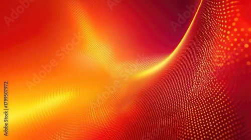Glowing red orange digital wave particle background
