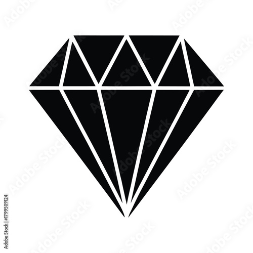 Elegant Black Diamond Icon A Symbol of Luxury, Value, and Preciousness, Representing Brilliance, Gemstone, and Investment
