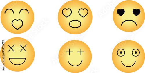 Set of emogy smiley icons,emoji collection. set of yellow face smiles