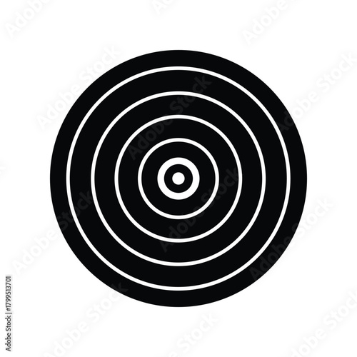 Circular Target Icon A Minimalist Design Element Perfect for Web and Graphic Projects, Representing Goals and Precision with a Striking Visual Impact