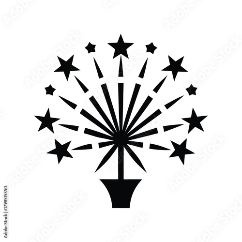 Stylized celebratory star burst design evoking festive atmosphere and decorative elegance for event promotions and versatile graphic elements